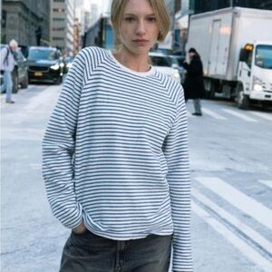 Zara oversize stripe cotton sweater